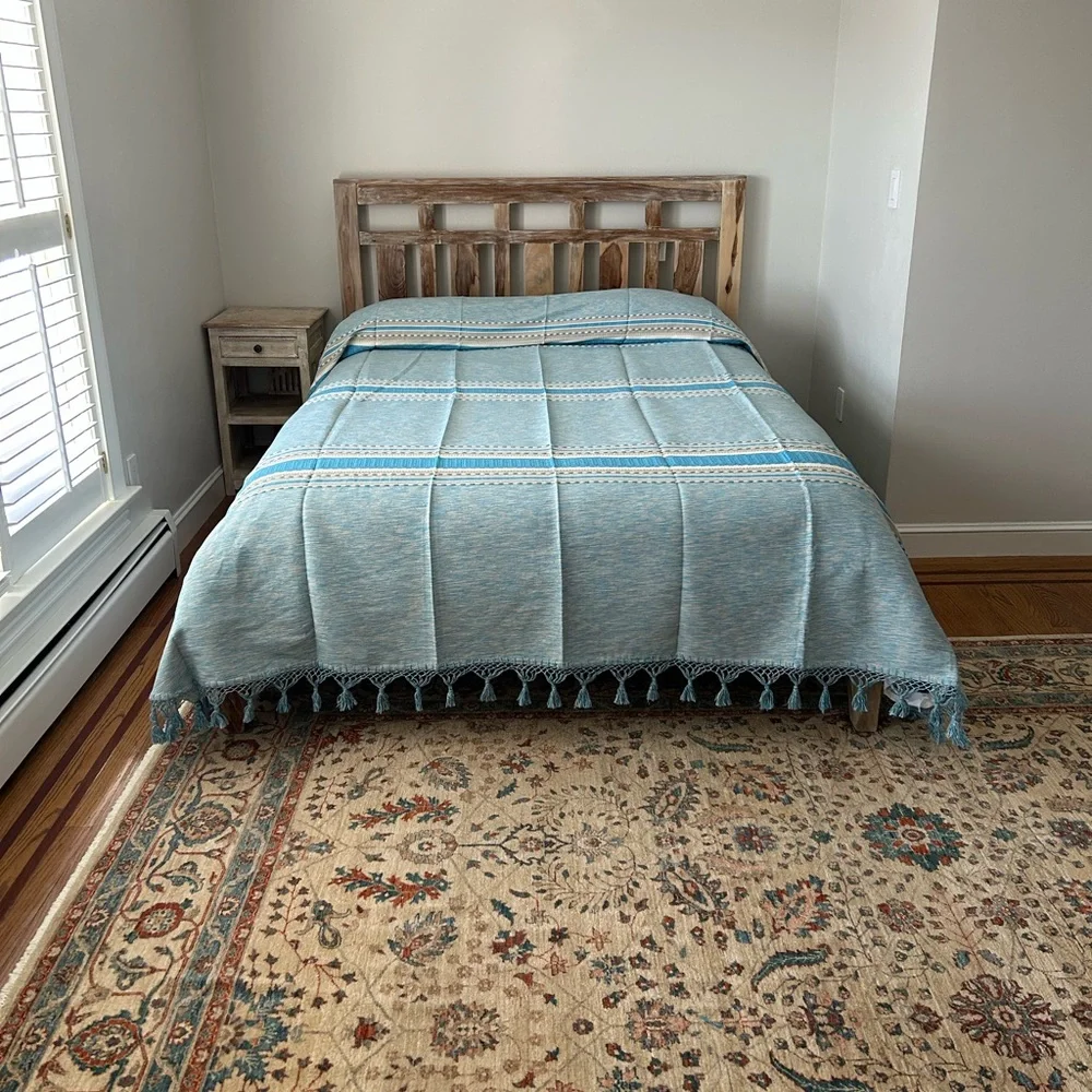 Hand Loom  Queen Size Cotton Bedspread.